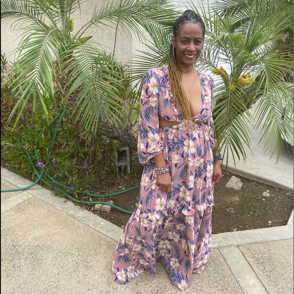 Mauve floral Maxi